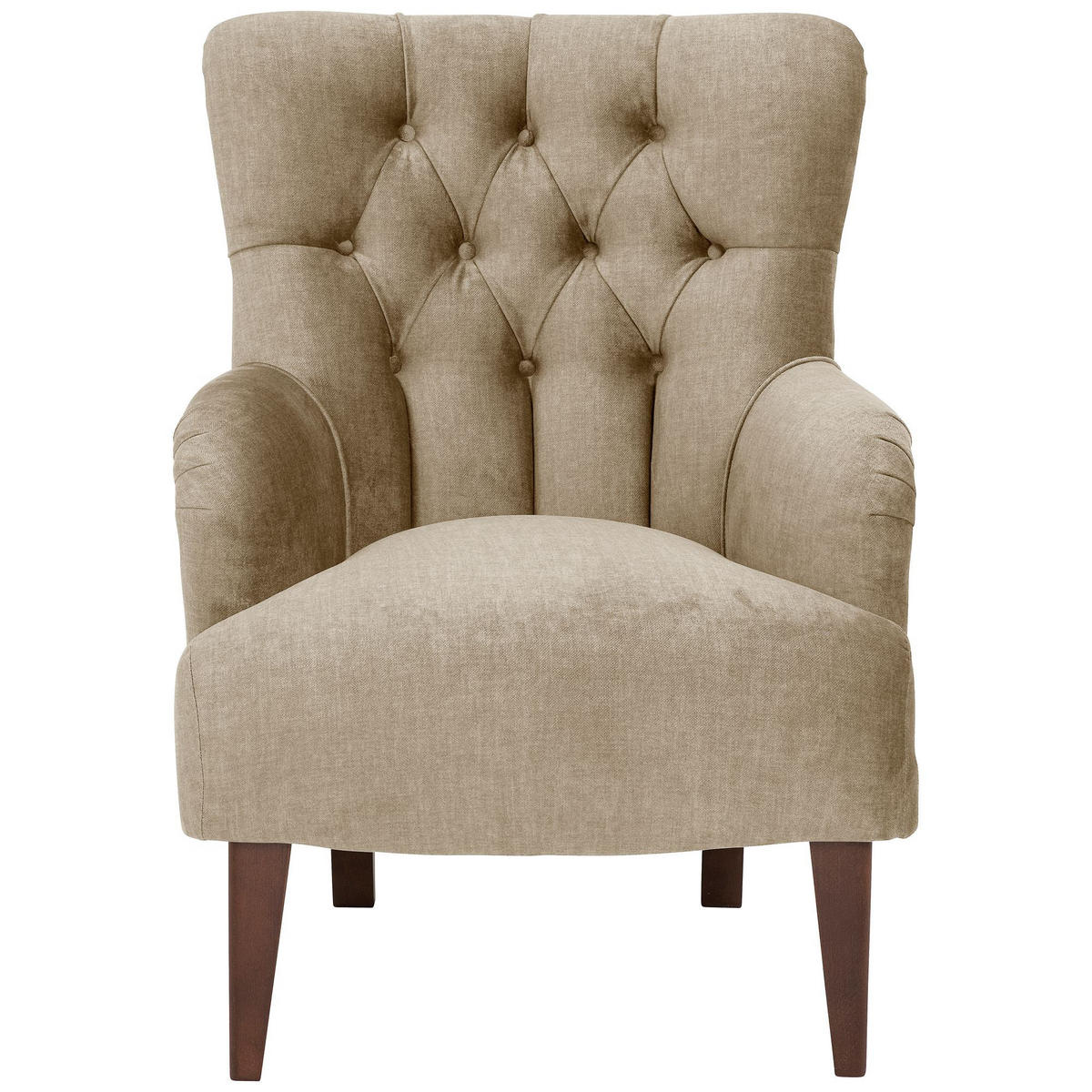 POLSTERSESSEL Kaiya Samtvelours beige - Beige, Kunststoff (71/97/82cm) - 58aufmkessel