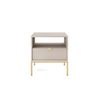 NACHTTISCH Font 54x56x39 cm - Modern Nachtschrank zum Schlafzimmer - EIN praktischer Commode aus Spanplatten - Beige Kaschmir - Beige, Holzwerkstoff (54/56/39cm) - Chilly