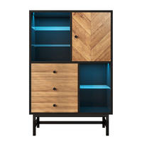 HIGHBOARD Schwarz 80/40/120,5 cm - Schwarz, Holzwerkstoff (40/120.5/80cm) - Urban Meuble
