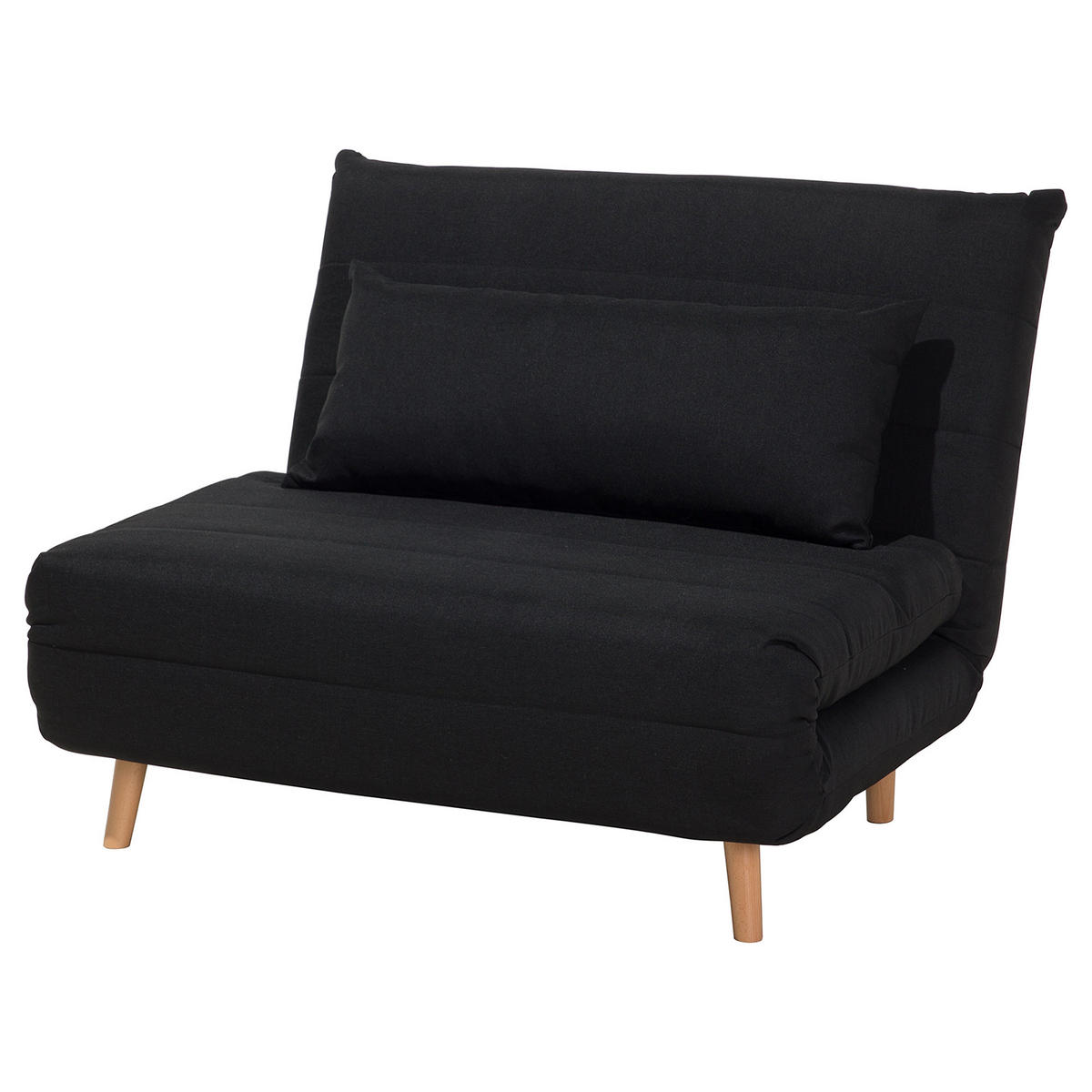 1-SITZER-SCHLAFSOFA Polyester Schwarz Setten - Schwarz, Textil (104/82/190cm) - Beliani