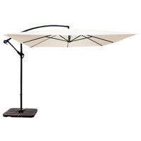 SONNENSCHIRM 3x3m mit 4 Gewichtsplatten, Weiß - Weiß, Metall (300/300cm) - Oviala