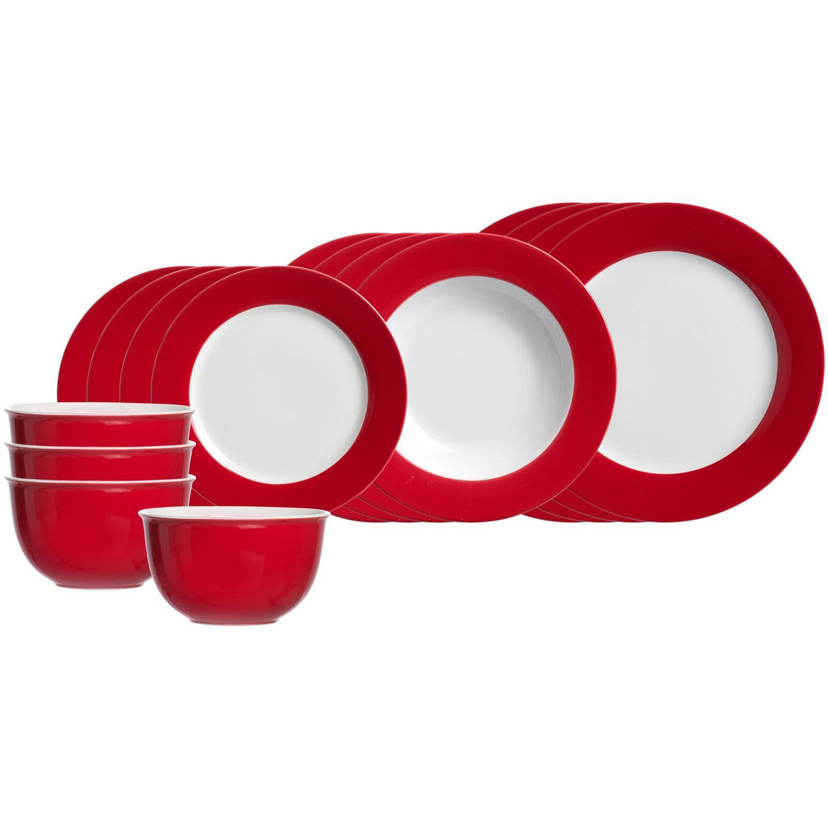 EINSTEIGER-SET Doppio Rot 16er Set - Rot, Keramik (1/1/1cm) - Ritzenhoff Breker