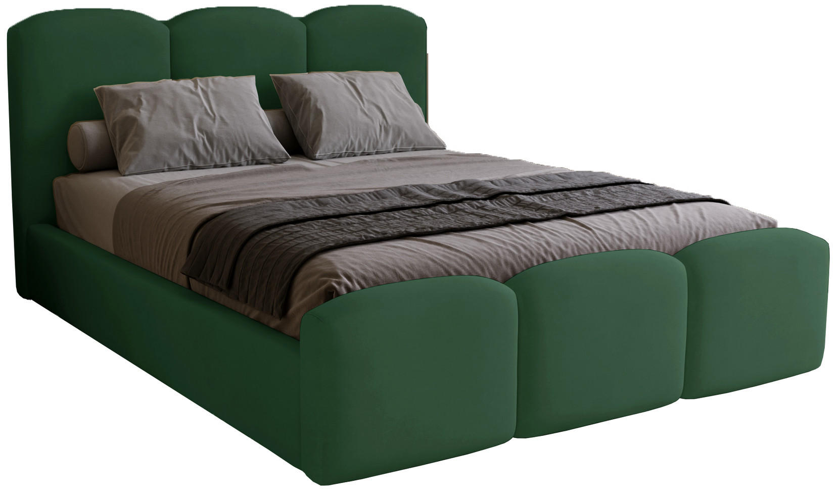 POLSTERBETT 200x200 cm Capri mit Bettkasten, Samt, Grün - Grün, Holz/Textil (200/200cm) - Emporius