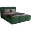 POLSTERBETT 140x200 cm Capri mit Bettkasten, Samt, Grün - Grün, Holz/Textil (140/200cm) - Emporius