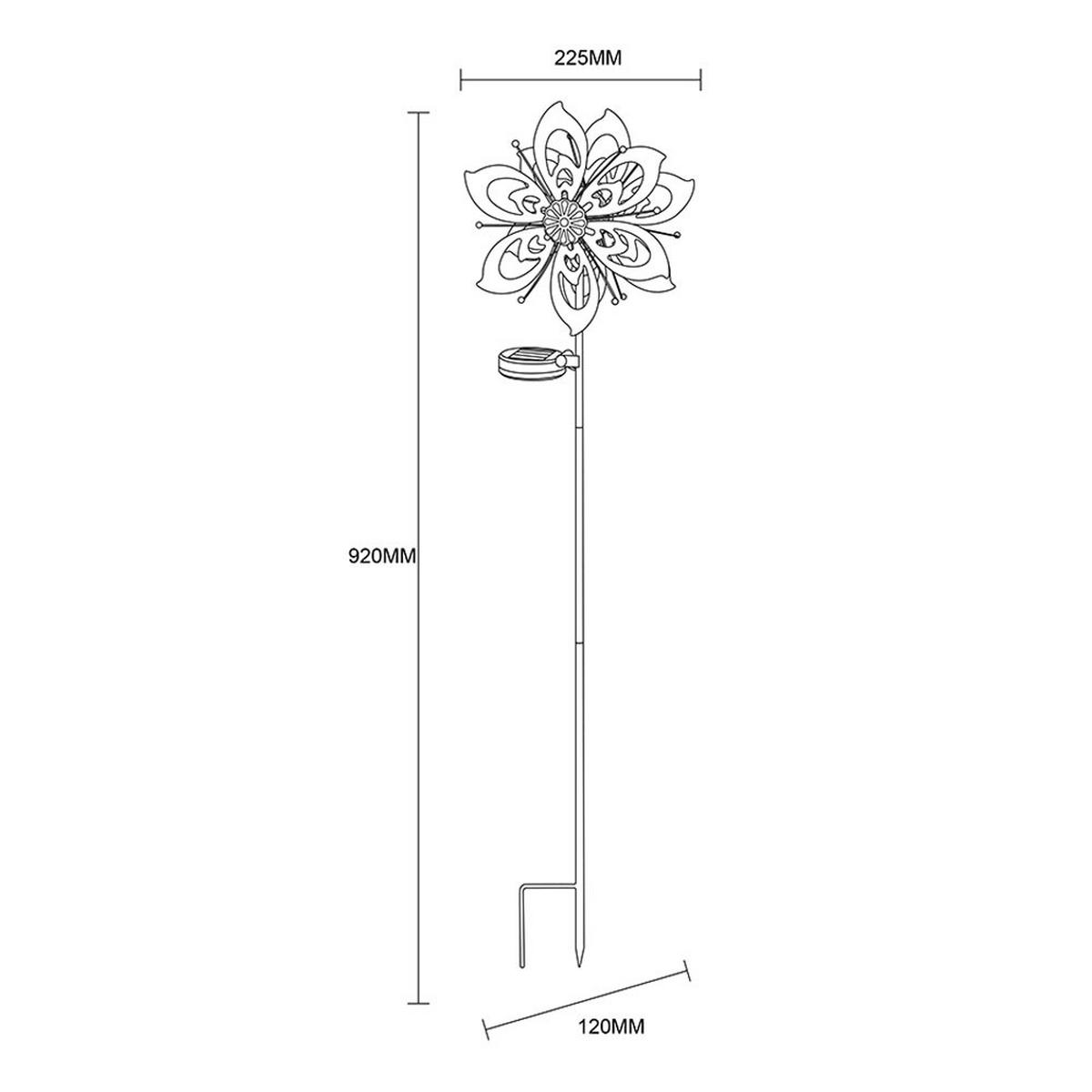 LED AUSSENLEUCHTE Metall Gold Windrad - Goldfarben, Glas (22.5/12/92cm) - Globo Lighting