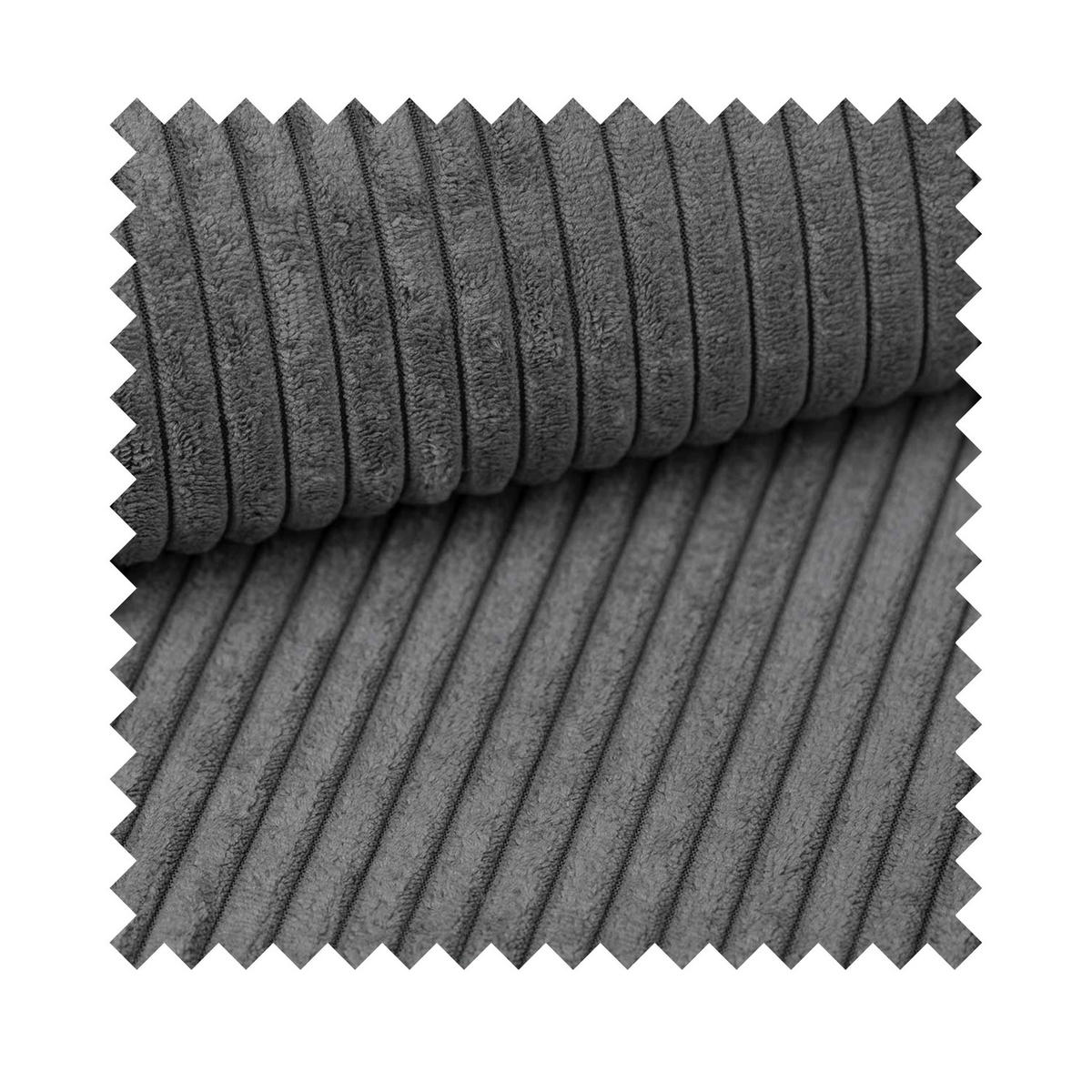 ROHOVÁ POHOVKA Farese šedá, s manšestrovým potahem, levá - šedá/černá, textil/plast (267/167cm) - Selsey