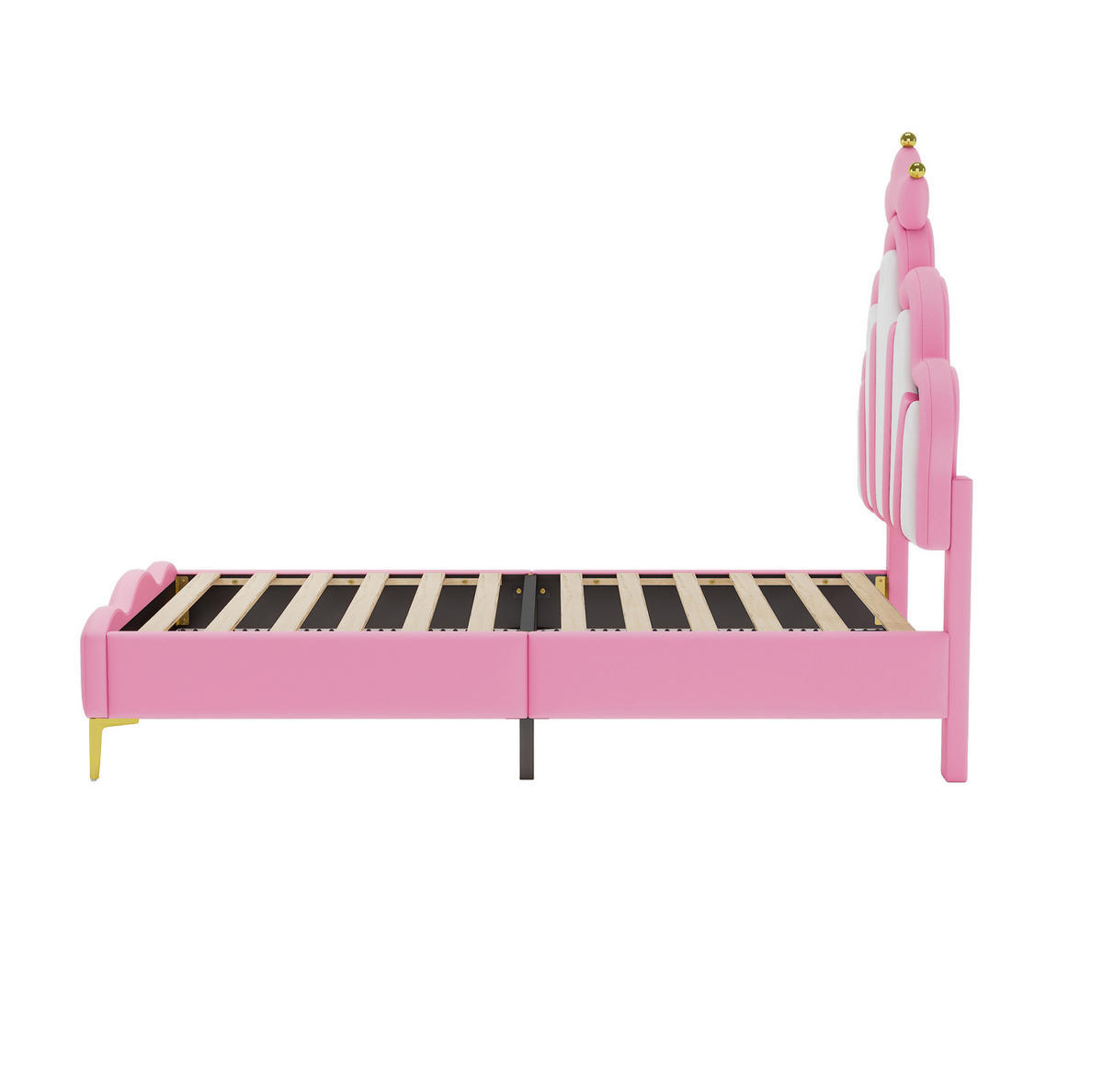 POLSTERBETT 90/200 cm Rosa aus PU mit LED-Beleuchtung - Pink, Kunststoff (90/200cm) - OKMYHOME