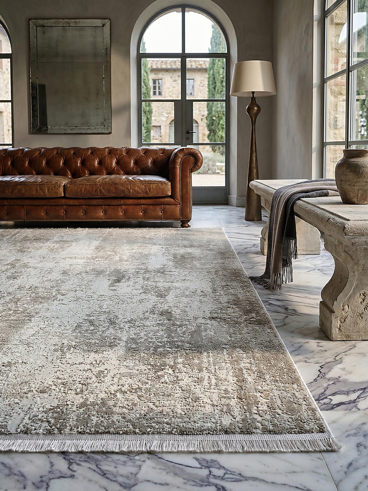 KURZFLORTEPPICH Vintage VARA Polyester Beige 160 x 230 cm - Beige, Textil (160/230cm) - KADIMA DESIGN