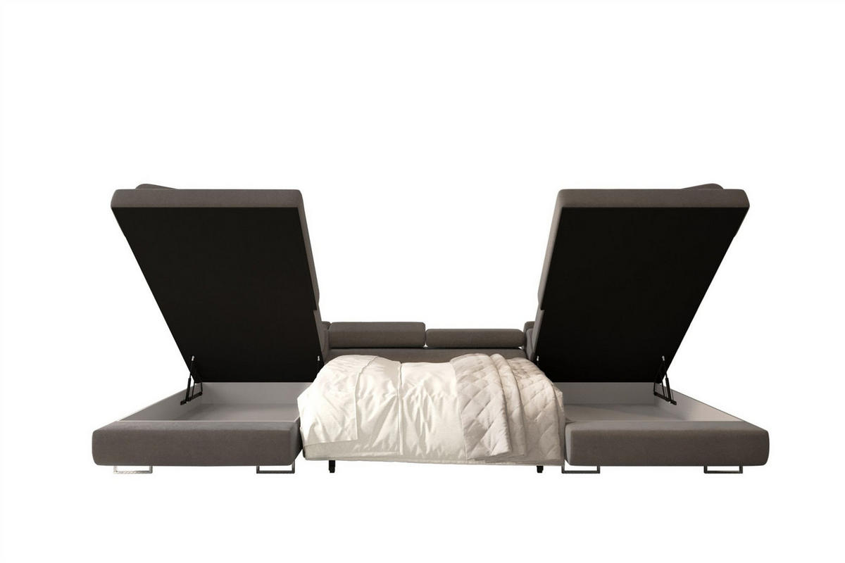 WOHNLANDSCHAFT Carmelo In Nova - Anthrazit, Holzwerkstoff/Textil (345/90/202cm) - Fun Möbel