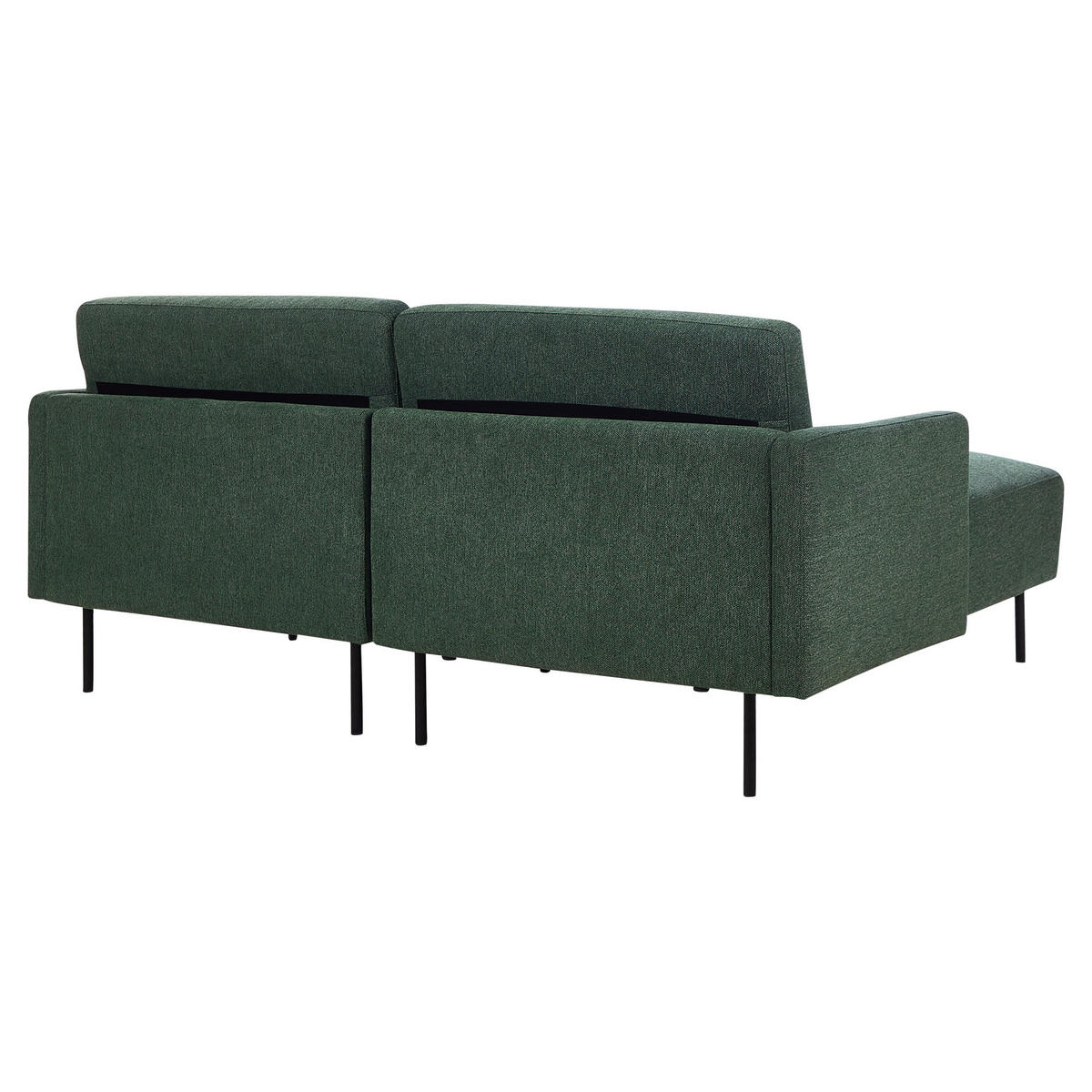 2-SITZER-ECKSOFA Polyester Grün linksseitig Breda - Dunkelgrün, Textil (192/155cm) - Beliani