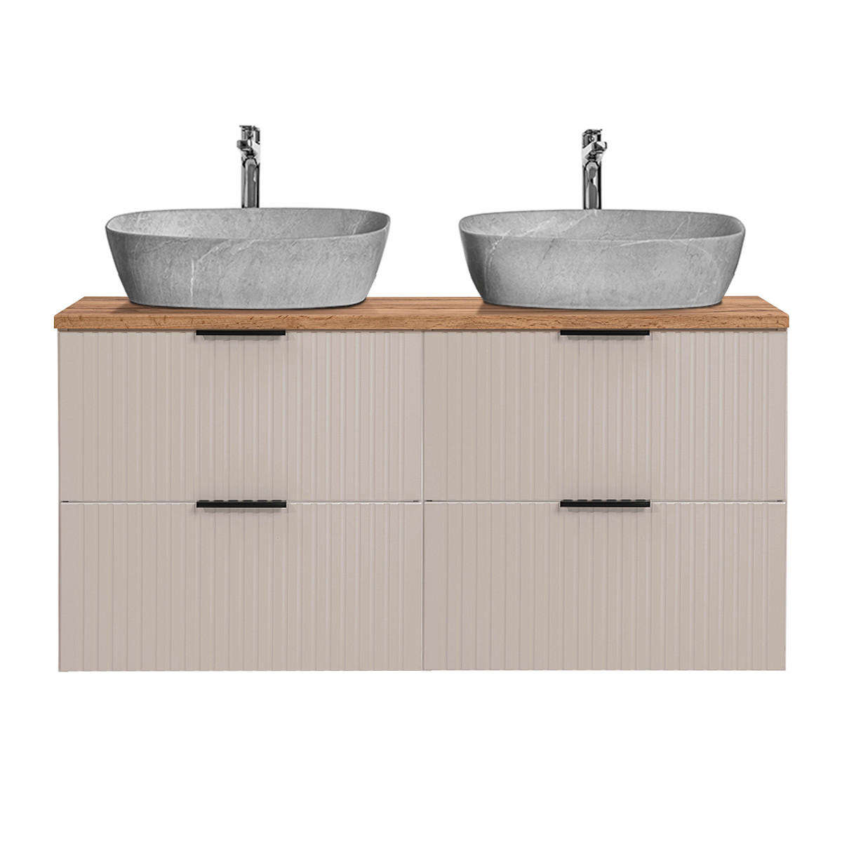DOPPELWASCHTISCH 120.8cm Adriel Beige - Beige, Holzwerkstoff (120.8/59/46cm) - Petits-meubles