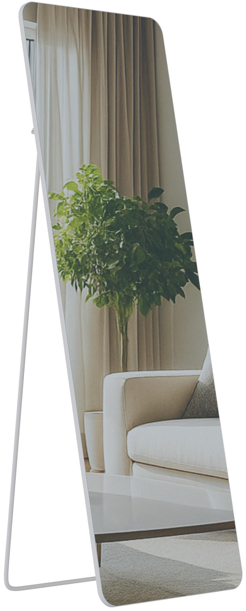 STANDSPIEGEL Murcia Glas Weiß matt Ganzkörperspiegel - Weiß, Glas (50/150/3cm) - DELUKE