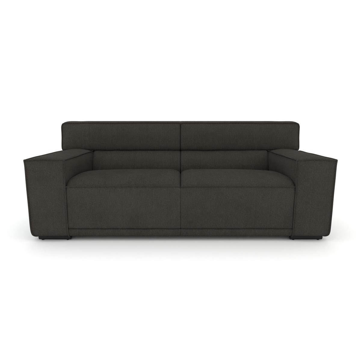 3-SITZER Umea Cord Grau 204/106/78 cm - Anthrazit, Kunststoff/Textil (204/78/106cm) - foamnova