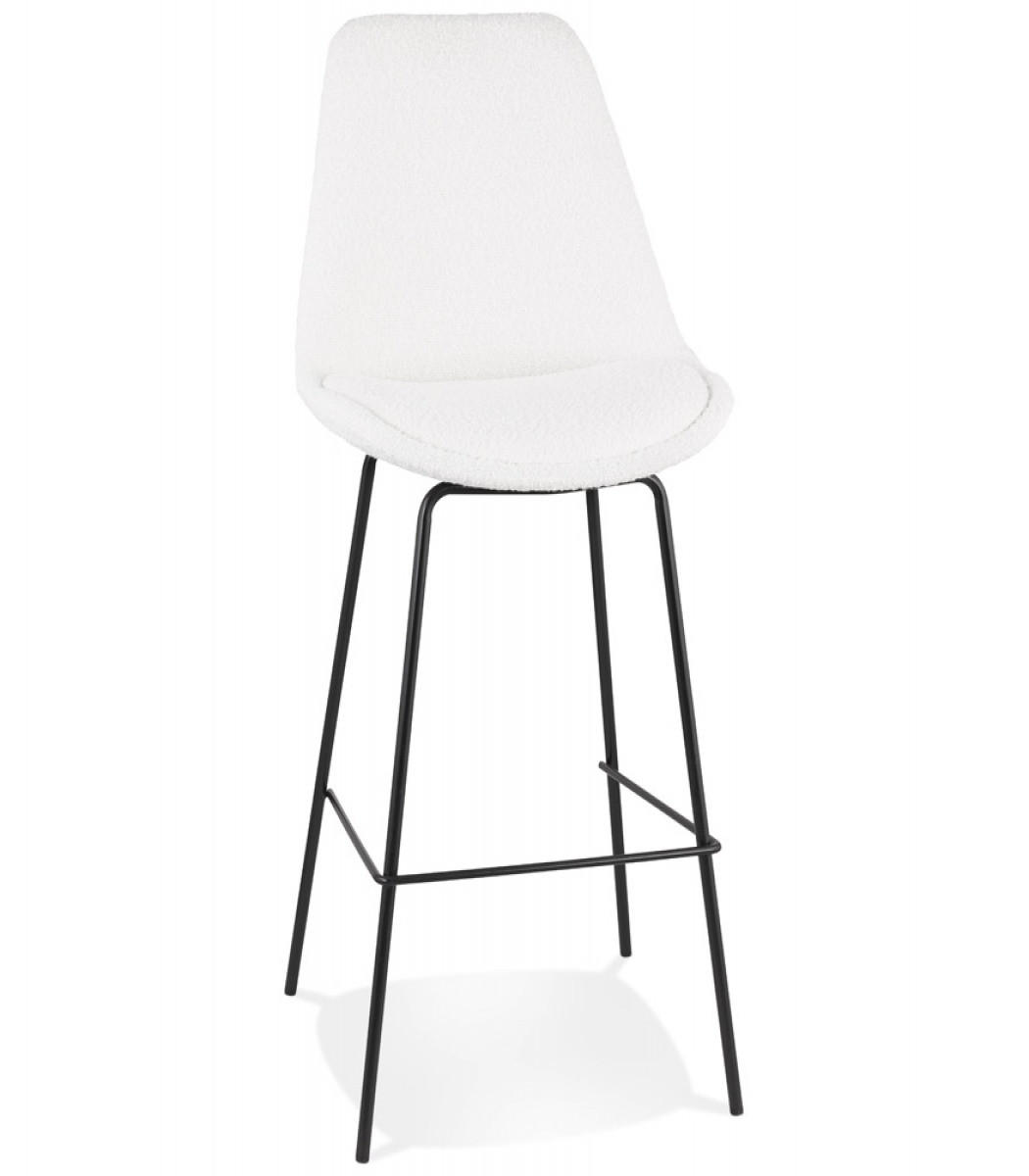 BARHOCKER Stoff Sitz mit Polsterung LEONIE, Weiß-Schwarz 45x49x115 cm - Schwarz/Weiß, Textil/Metall (45/115/49cm) - KADIMA DESIGN