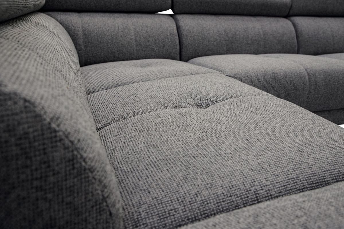 ECKSOFA FIERO 5-Sitzer mit 1 Relaxfunktion, dunkelgrau - Dunkelgrau, Holzwerkstoff/Textil (228/290cm) - Courtois Laville