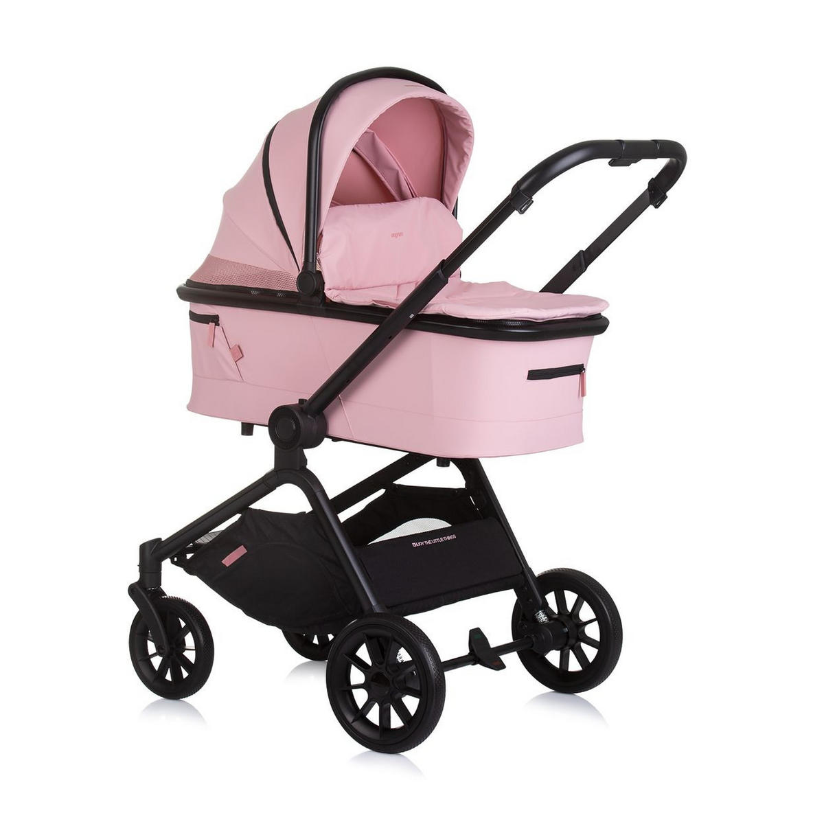 KOMBIKINDERWAGEN Magnum 3 in 1 rosa Aluminium, i-Size, 5-Punkt-Gurt, 3-Punkt-Gurt, Babywanne, Babyschale - Rosa, Metall (96/59/104cm) - Chipolino