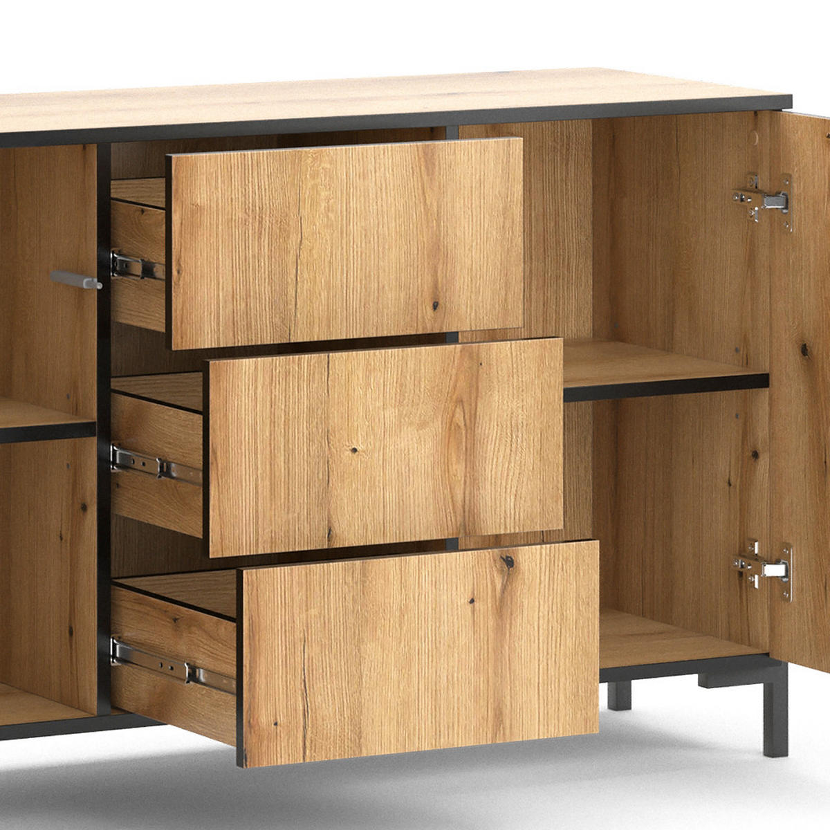 KOMMODE Hatto Eiche 124 x 69.6 cm - Eichefarben, Holzwerkstoff (124/69.6/39.7cm) - Vicco