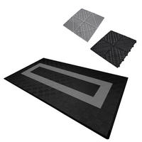 GARAGENBODENFLIESEN Belüftete mit Kanten – 90 Schwarz und 30 Grau - Schwarz, Kunststoff (40/1.8/40cm)