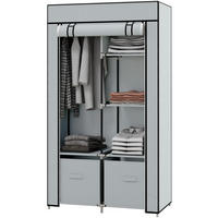 KLEIDERSCHRANK 83/162,5/42,5 cm Hellgrau aus Stahl mit Reißverschlusstür - Hellgrau, Metall (42.5/162.5/83cm) - OKMYHOME