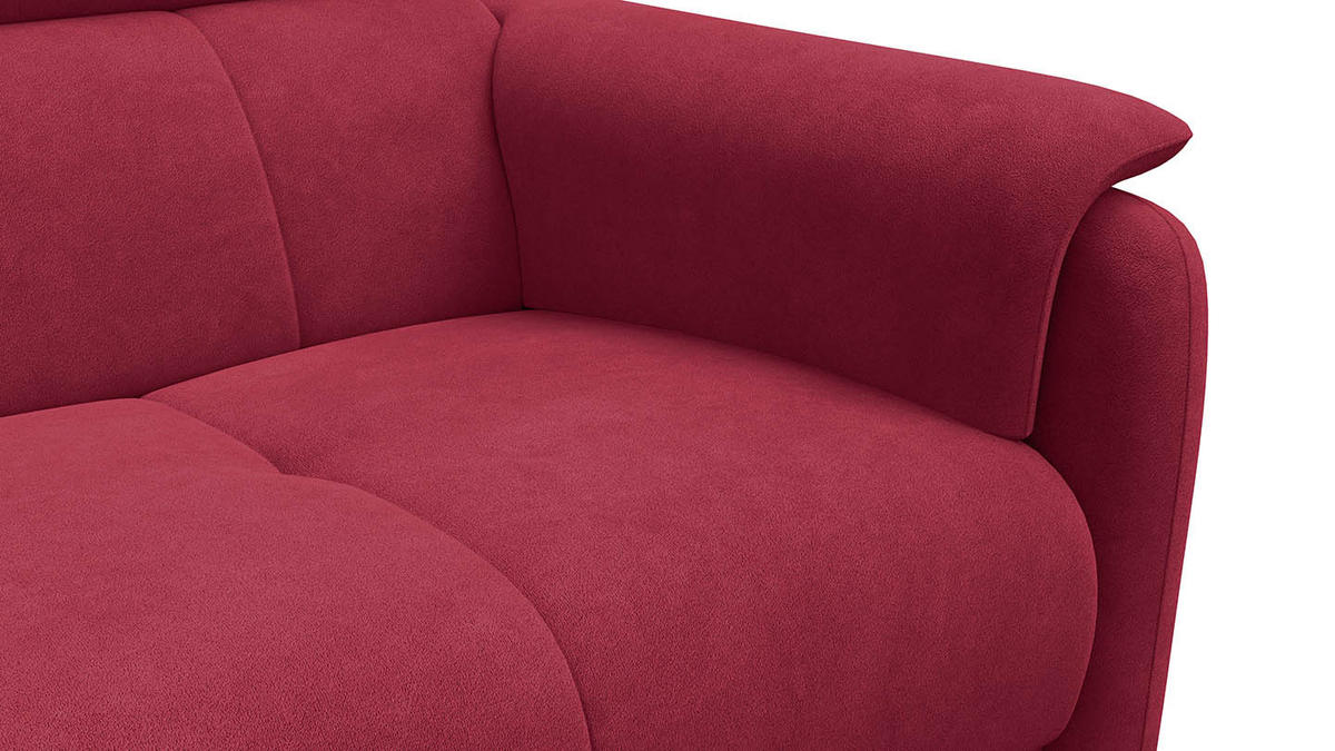 SOFA RODEN 3-Sitzer, rostrot, Veloursstoff - Rot, Holz/Textil (194/82/103cm) - Wozimo