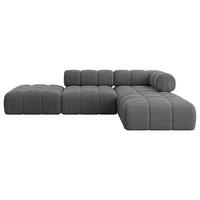 ECKSOFA modulares Sofa Kerru-L1 - 285x190x70 cm Dunkelgrau Cord - Dunkelgrau, Holzwerkstoff/Textil (285/190cm) - ALTDECOR