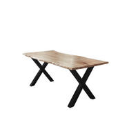 ESSTISCH FREDERIK - Beige/Schwarz, Holz/Metall (80/120/77cm) - SAM