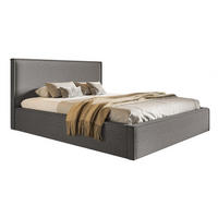 DOPPELBETT 180x200 mit Bettkasten Kyoto, Boucle, Dunkelgrau - Dunkelgrau, Holz/Textil (180/200cm) - Emporius