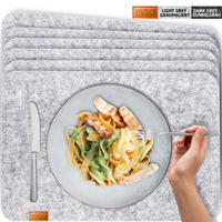 TISCHSETS eckig 6er-Set - Hellgrau, Textil (44/45/3cm) - Miqio Design