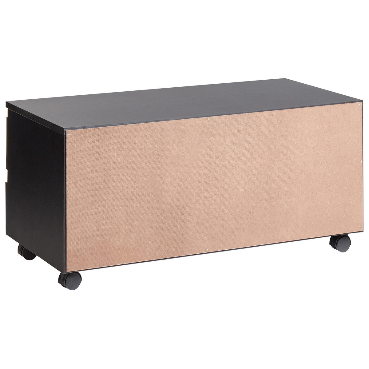 DULAP DE BAIE cu rotile 80 cm negru Teresina - negru, compozit lemnos (80/38/39cm) - Beliani