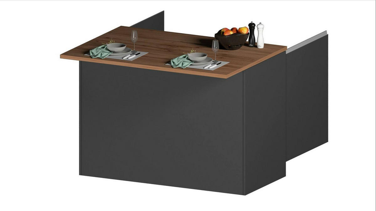 KÜCHENINSEL Anthrazit, Eiche 90/125/90 cm - Eichefarben/Anthrazit, Holzwerkstoff (125/90/90cm) - DMORA