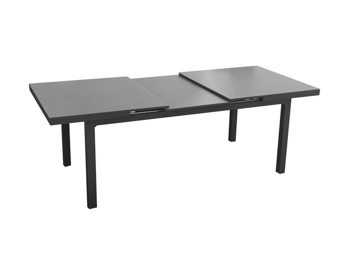 GARTENTISCH Chicago Aluminium ausziehbar 180-240/100/75 cm - Grau, Glas (180/100/75cm) - Green Spirit