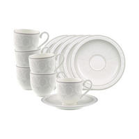 ESPRESSOTASSEN MIT UNTERTASSEN Gray Pearl weiß 70 ml 6er Set - Weiß, Keramik (0.07L) - Villeroy & Boch