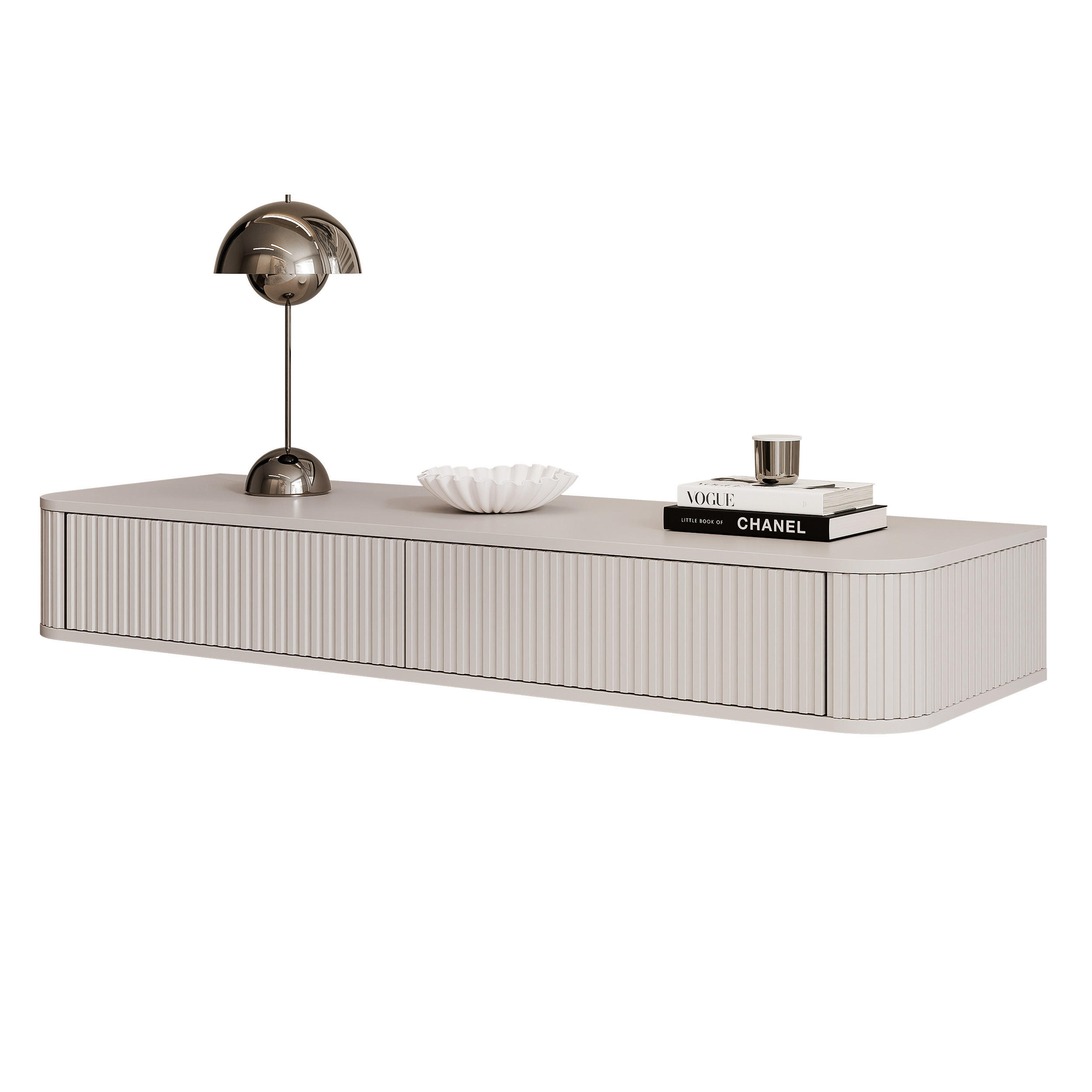 WANDKONSOLE LUNA 140 cm, mit 2 Schubladen, Kaschmir - Kaschmir, Holzwerkstoff (140/20/45cm) - Idohome