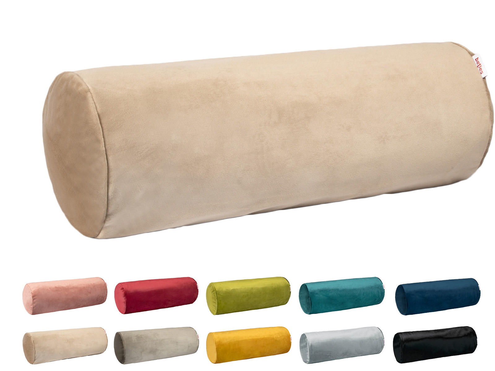 NACKENROLLENHÜLLE Samt&Sonders braun-beige 40/15 cm - Beige, Textil (15/40cm) - beties Heimtextil