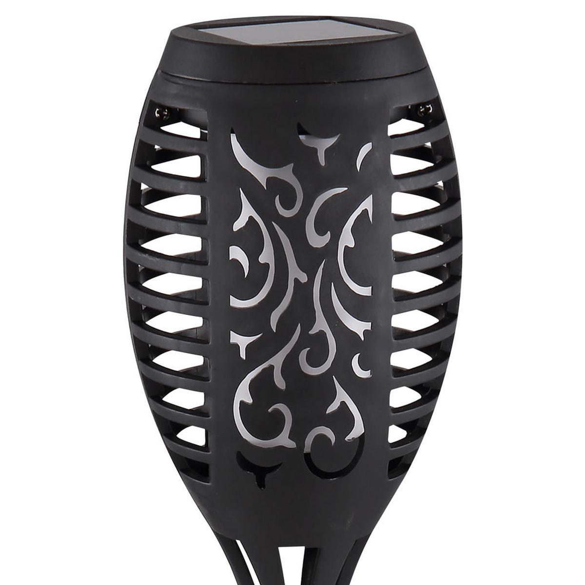 LED AUSSENLEUCHTE Feuereffekt Schwarz 12er Set - Schwarz, Kunststoff (7.5/7.5/51cm) - Globo Lighting