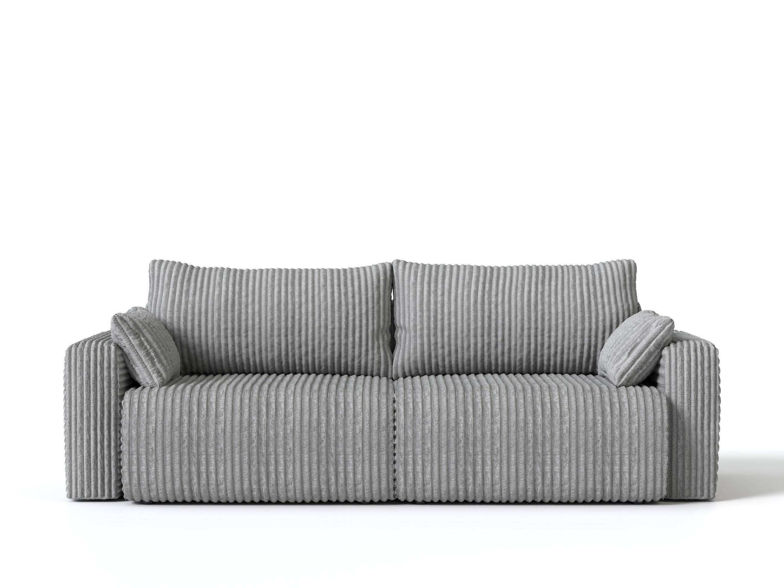 SOFA Kola mit Bettkasten und Schlaffunktion, Cordstoff - Hellgrau, Holzwerkstoff (244/85/95cm) - 4ALL HOME
