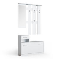 GARDEROBE Billy Weiß 25 x 191 cm - Weiß, Holzwerkstoff (25/191/100cm) - Vicco