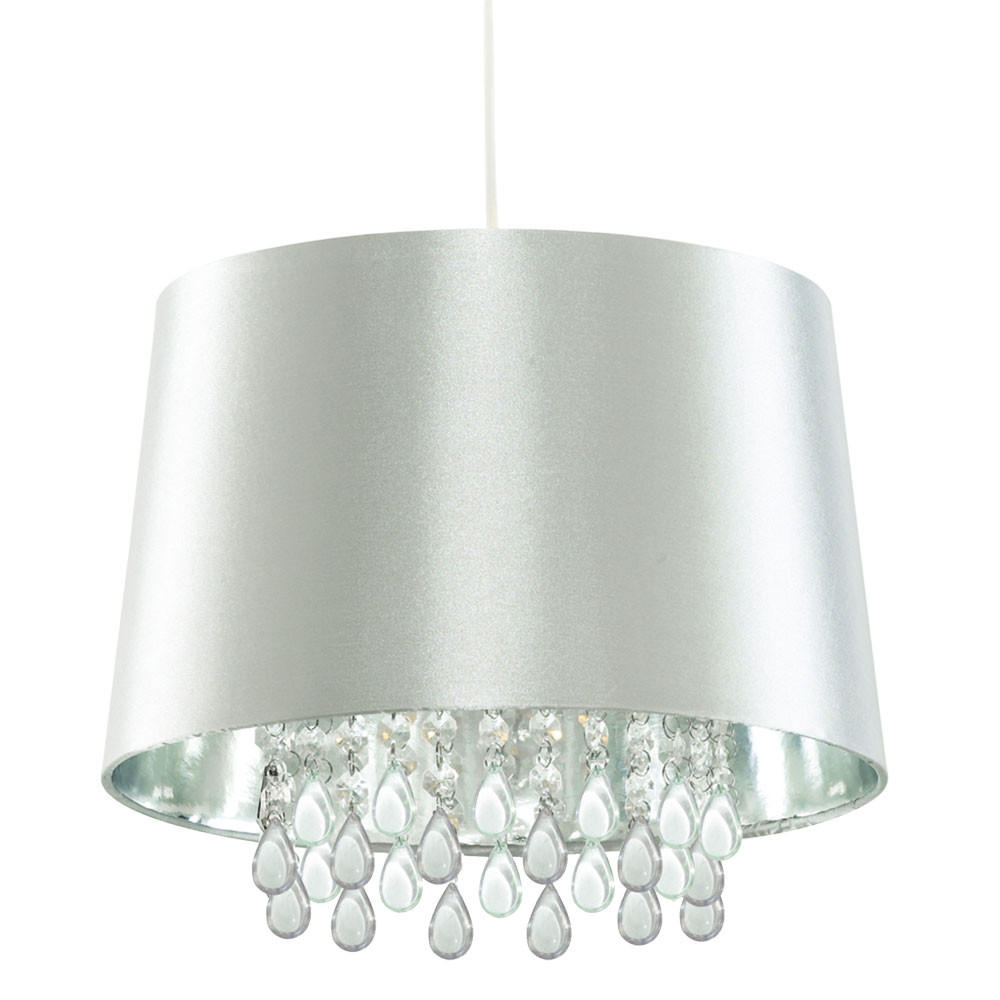 LED HÄNGELEUCHTE Kristall Optik Silber - Silberfarben, Metall (32/32/153cm)