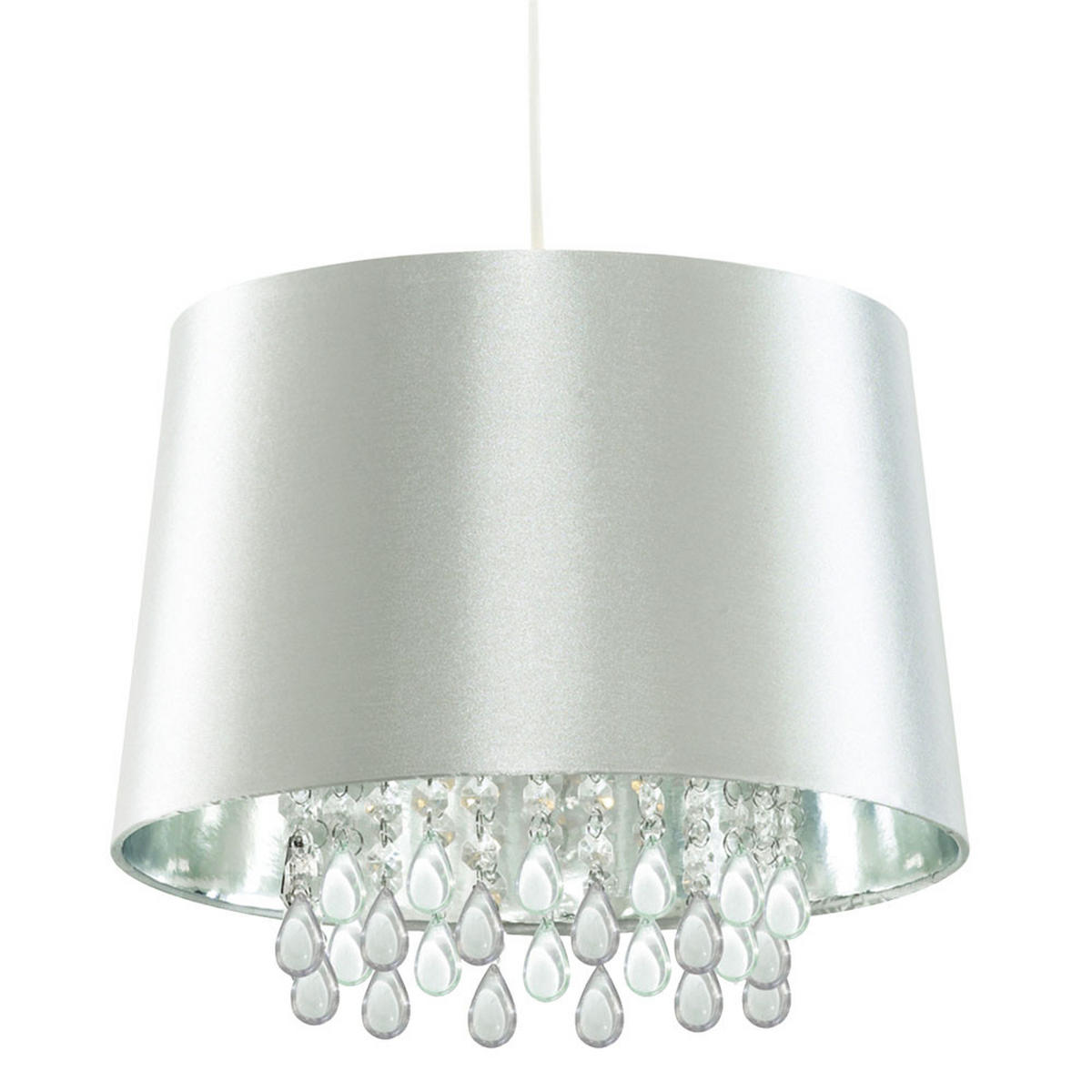 LED HÄNGELEUCHTE Kristall Optik Silber - Silberfarben, Metall (32/32/153cm)