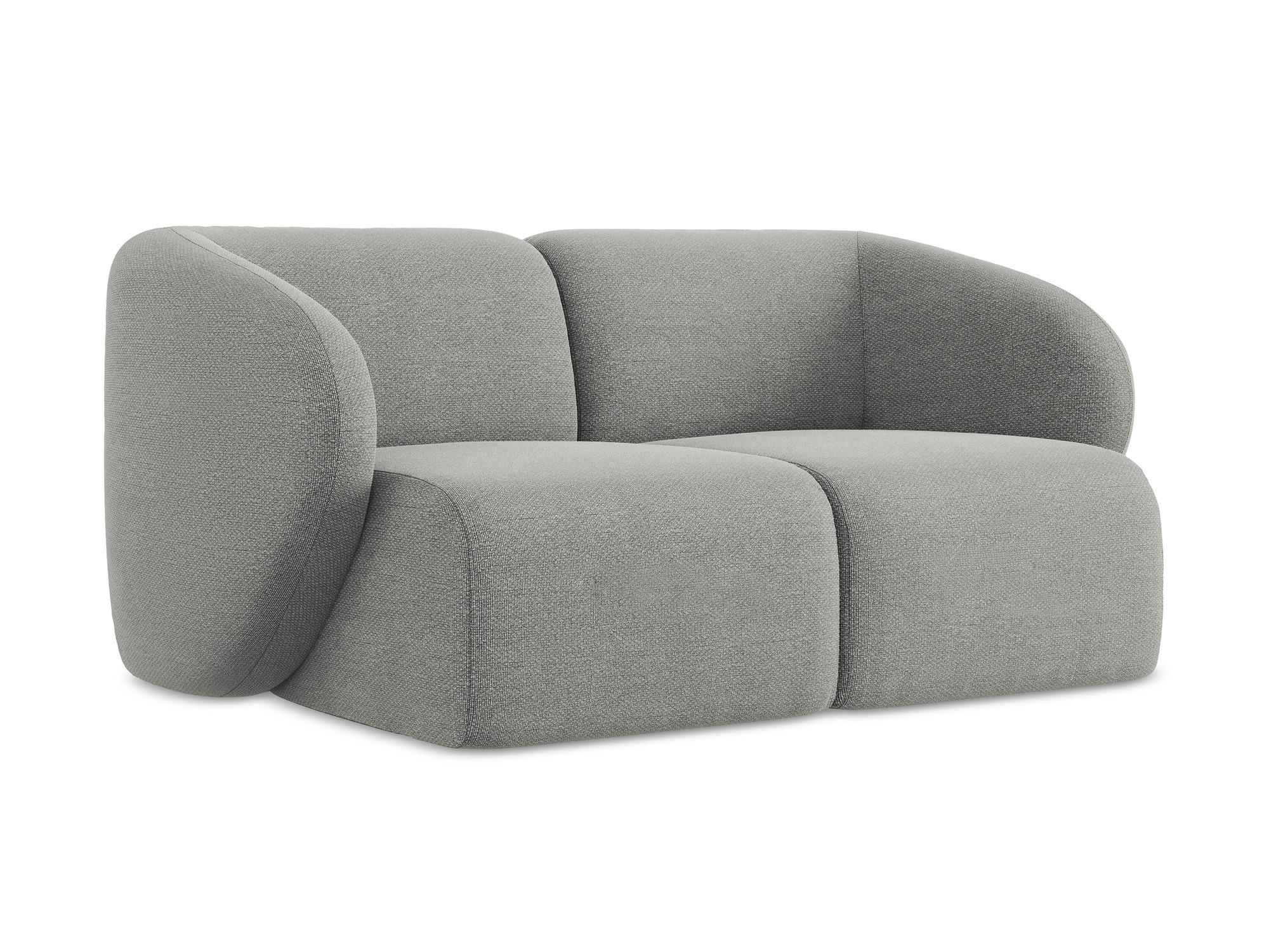2-SITZER-SOFA Bouclé Stoff Grau - Hellgrau/Schwarz, Holzwerkstoff/Kunststoff (174/75/94cm) - Makamii