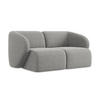 2-SITZER-SOFA Bouclé Stoff Grau - Hellgrau/Schwarz, Holzwerkstoff/Kunststoff (174/75/94cm) - Makamii