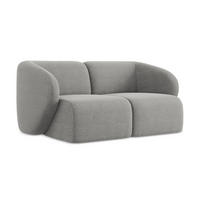 2-SITZER-SOFA Bouclé Stoff Grau - Hellgrau/Schwarz, Holzwerkstoff/Kunststoff (174/75/94cm) - Makamii