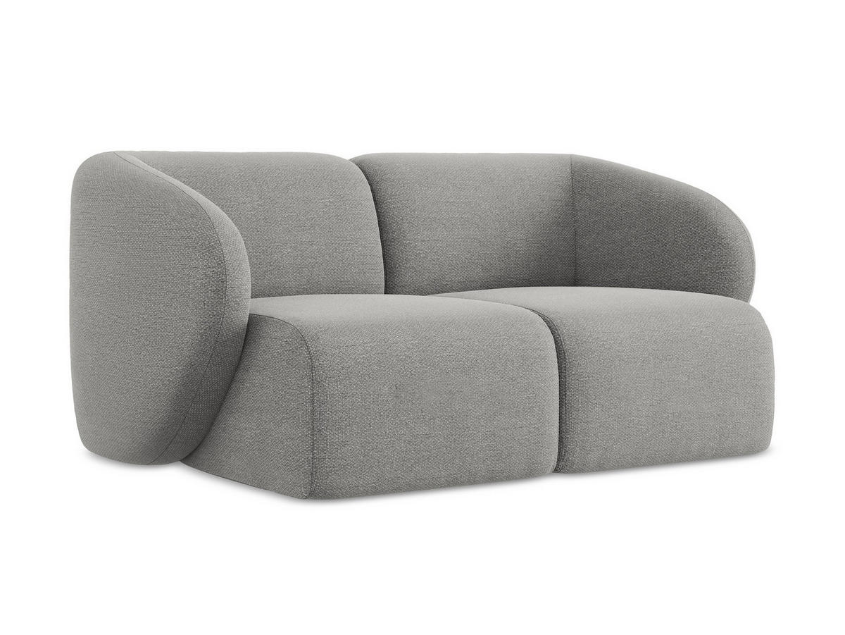 2-SITZER-SOFA Bouclé Stoff Grau - Hellgrau/Schwarz, Holzwerkstoff/Kunststoff (174/75/94cm) - Makamii