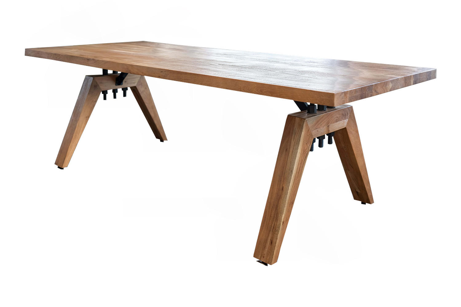 ESSTISCH MIT GERADER KANTE WOODY Braun Akazie - Schwarz/Braun, Akazienholz/Holz (280/100/78cm) - KAWOLA