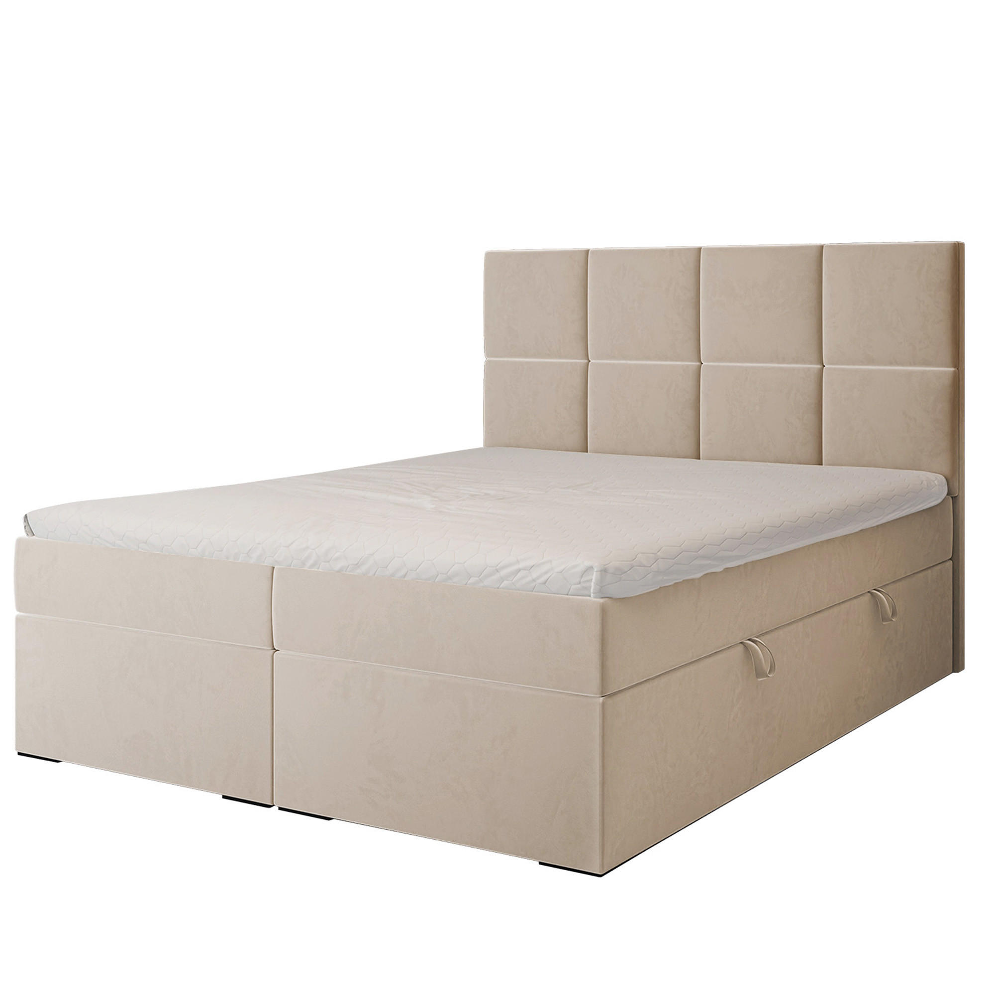 BOXBETT 120x200 cm mit Topper - Creme, Textil (120/200cm) - Idohome