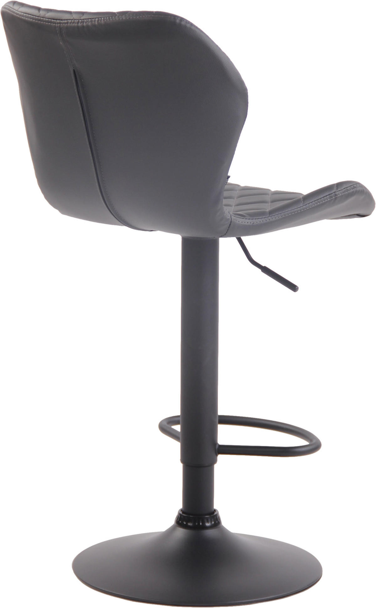BARHOCKER 2er Set Lederlook grau - Schwarz/Grau, Textil/Metall (47/88/51cm) - CLP