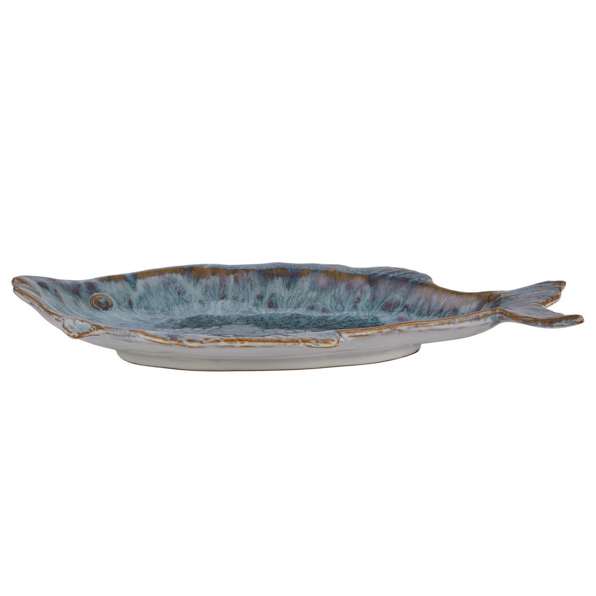 DEKO-TELLER Taverna Fisch - Steingut - Blau - Blau, Keramik (3.5cm) - BUTLERS