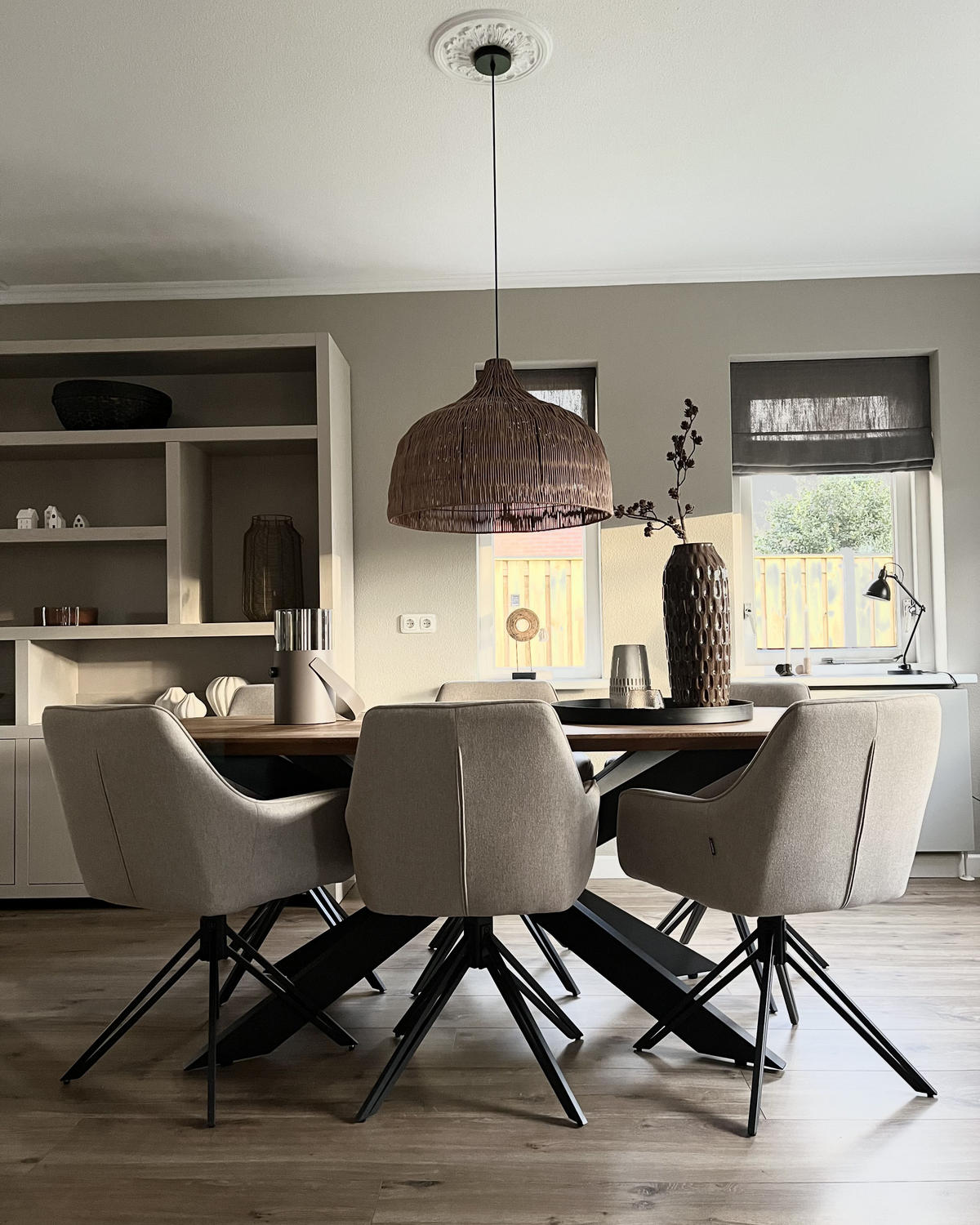 JÍDELNÍ ŽIDLE Béžová Jodar - černá/šedohnědá, textil (56/83/60cm) - Beliani