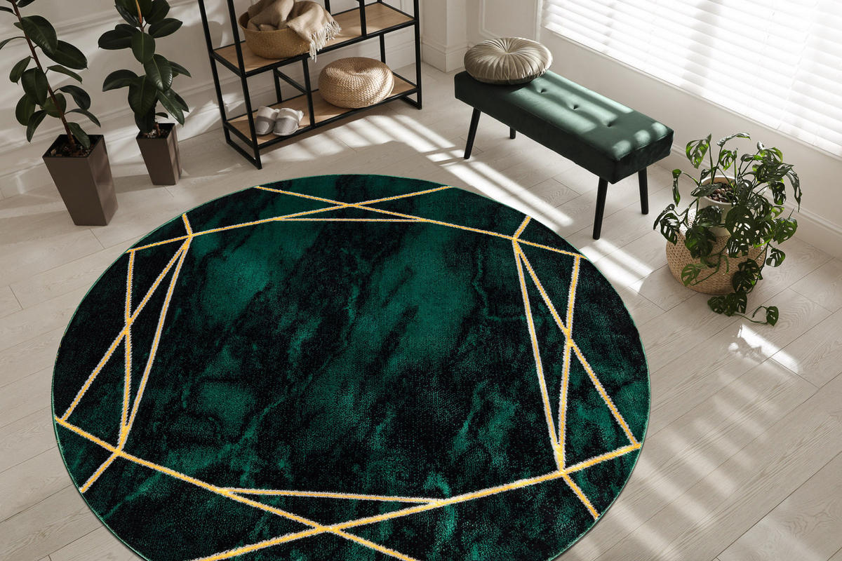 TEPPICH Emerald 120 cm - Pastellgrün, Textil (120/120cm) - rugsX