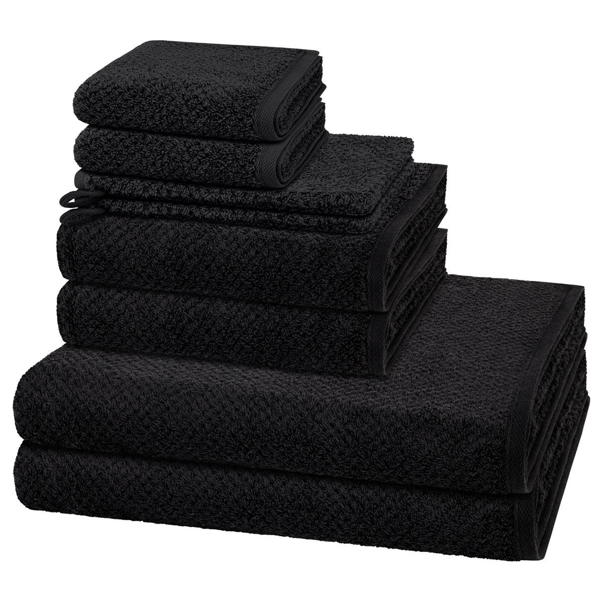 FROTTIERSET Pure 8-teilig - Dunkelgrau, Textil (50/100cm) - Cawö